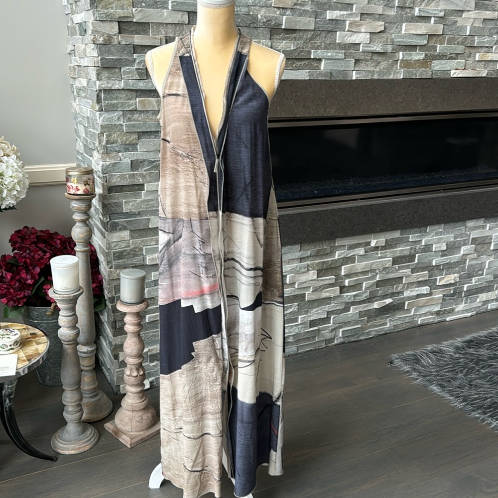 Annette Gortz Long 92% Silk Dress. Size S